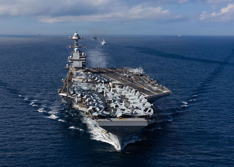 US aircraft carrier group arrives in Caribbean