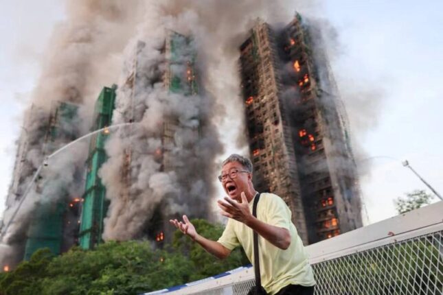  Personen wurden im Zusammenhang mit dem Brand in einem Wohnkomplex in Hongkong festgenommen 