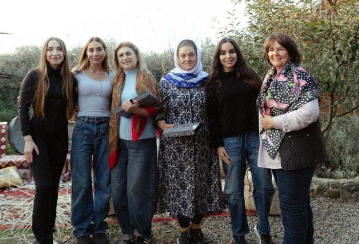Leyla Aliyeva, Arzu Aliyeva, and Alena Aliyeva visit farming enterprise in Lankaran