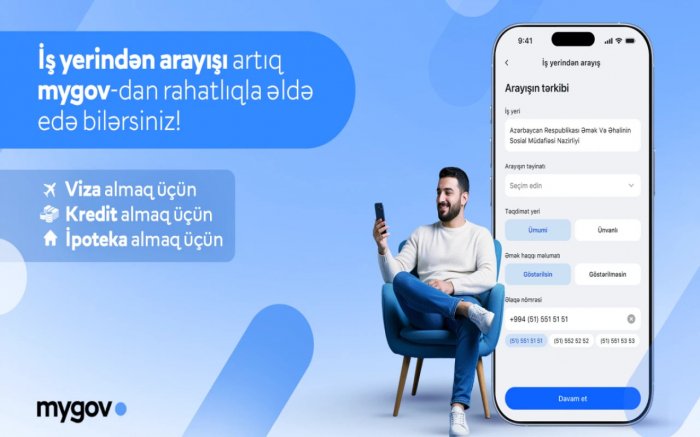 İş yerinə dair arayış xidməti "mygov”a köçürülüb