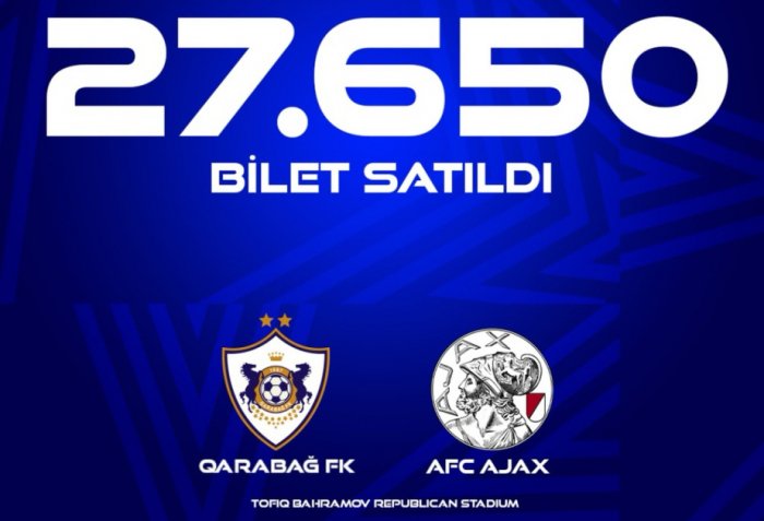 “Qarabağ” – “Ayaks” oyununa 28 minə yaxın bilet satılıb  
