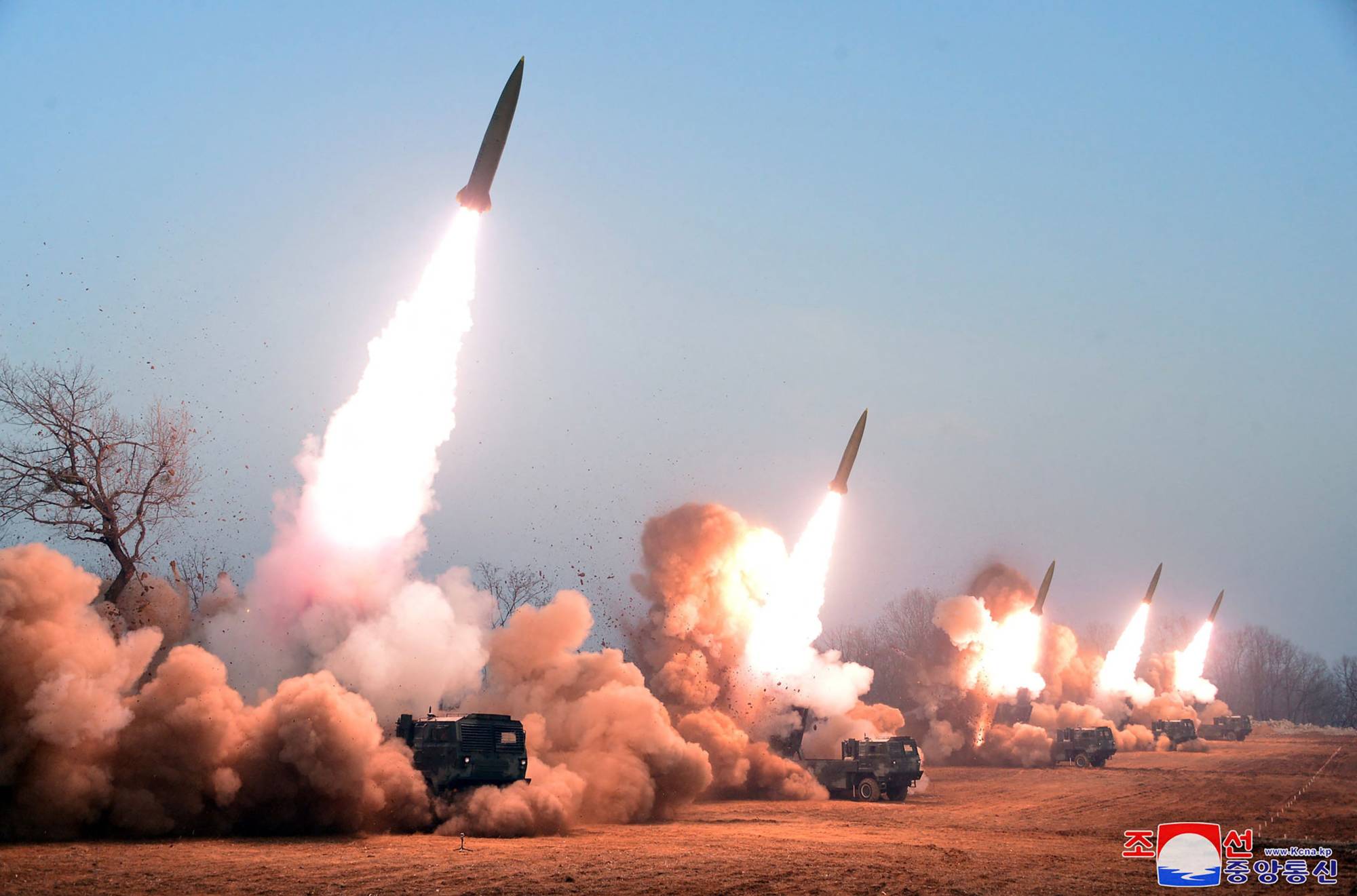 North Korea fires artillery rockets in presumed military training
