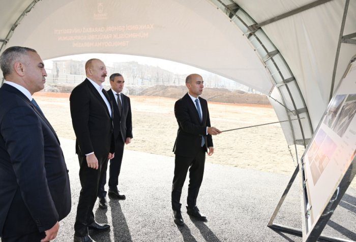   Azerbaijani President lays foundation stone for Engineering Faculty building of Garabagh University in Khankendi  