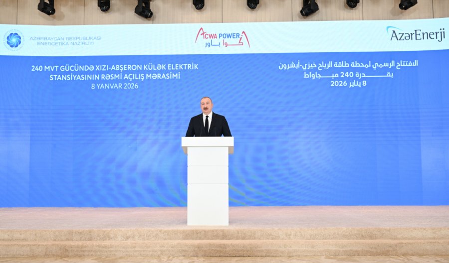  President Ilham Aliyev attends official opening ceremony of Khizi-Absheron Wind Power Plant 
