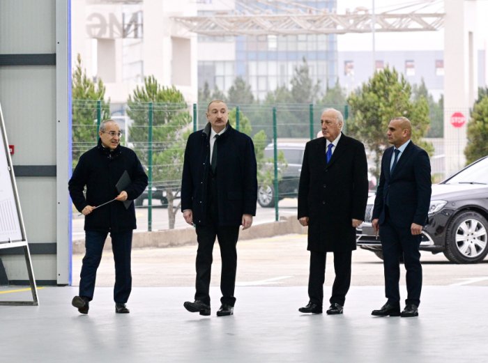  President Ilham Aliyev attended opening of mirror sheet production plant in Sumgayit Industrial Park 
