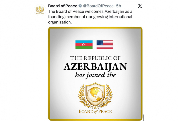   Board of Peace welcomes Azerbaijan as a founding member  