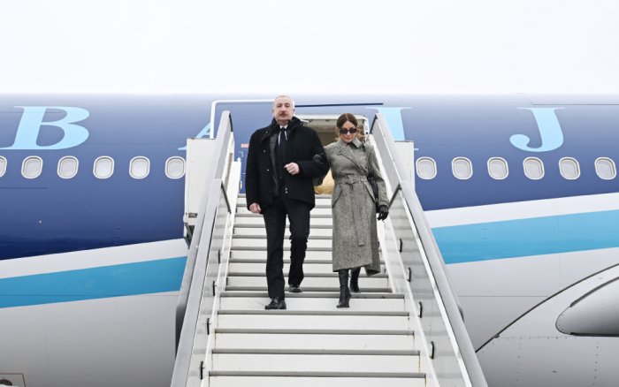  President Ilham Aliyev arrives in Switzerland to attend WEF annual meeting 