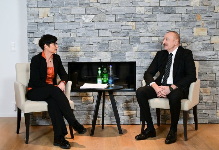 President Ilham Aliyev met with European Commissioner for Enlargement Marta Kos in Davos