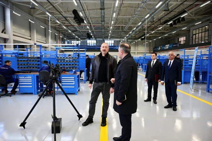  President Ilham Aliyev attended opening of Tartar Electromechanical Plant after reconstruction 