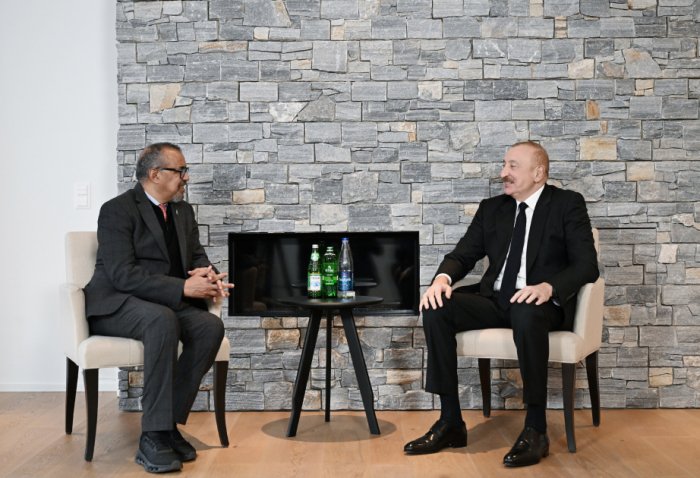   President Ilham Aliyev met with Director-General of the WHO in Davos  