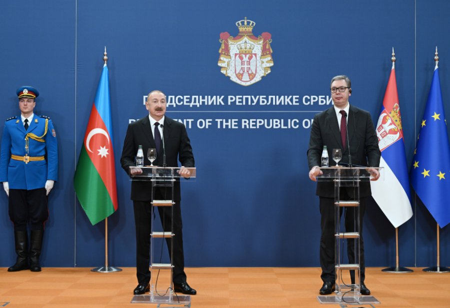  President Ilham Aliyev, President of Serbia make press statements 