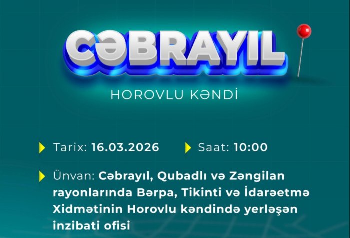 Cəbrayılın Horovlu kəndində    vakansiyalar    