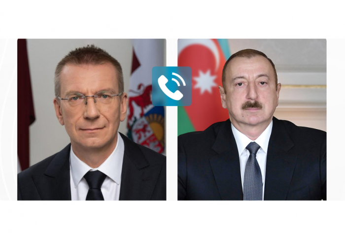   El Presidente de Azerbaiy&aacute;n mantuvo una conversaci&oacute;n telef&oacute;nica con su hom&oacute;logo let&oacute;n  
