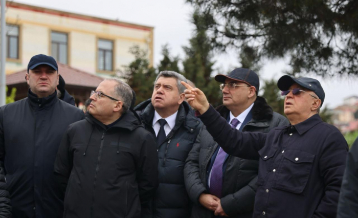 Nazir Badamdarda sürüşmə ərazisinə baş çəkib