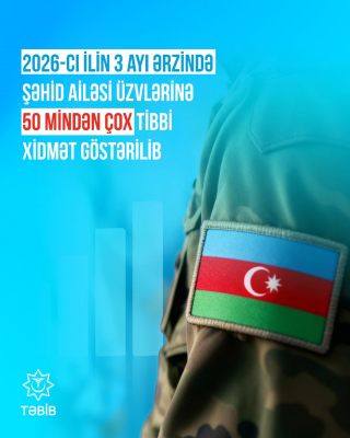 Üç ay ərzində şəhid ailələrinə 50 mindən çox tibbi xidmət göstərilib