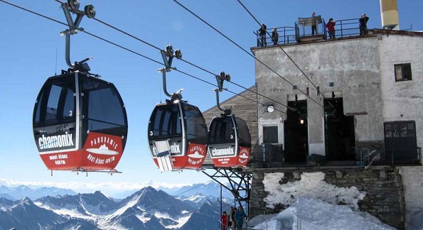 Nuit vertigineuse dans des télécabines au Mont-Blanc