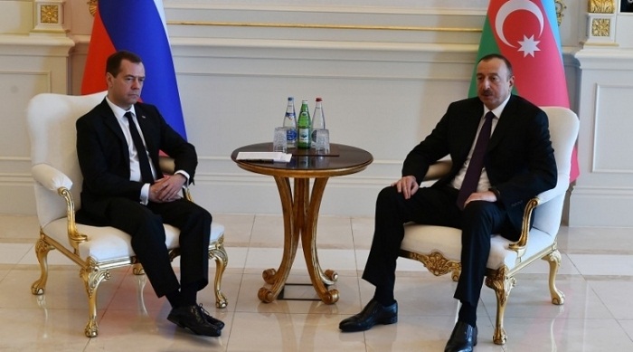 Azerbaijani president, Russian PM meet in expanded format