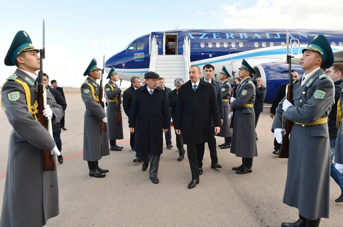 Azerbaijani President pays working visit to Kazakhstan - PHOTOS