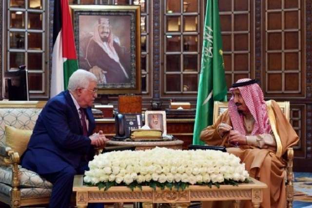 Saudi king receives Palestinian president Abbas