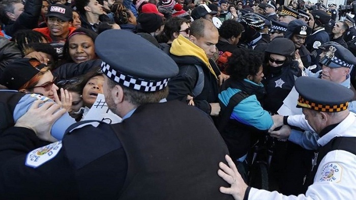 Chicago, encore, la scène de manifestations anti-racistes