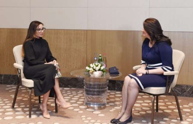 Azerbaijan's First VP Mehriban Aliyeva meets Macedonian first lady
