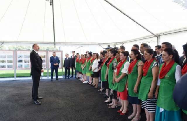 President Ilham Aliyev views tobacco processing, rose oil plant and power substation in Zagatala - UPDATED