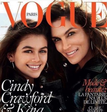 Cindy Crawford et sa fille Kaia en une de Vogue Paris