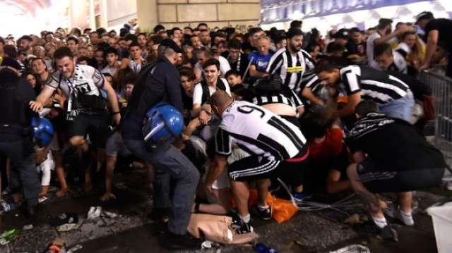 Hundreds of Juventus fans injured in stampede in Turin