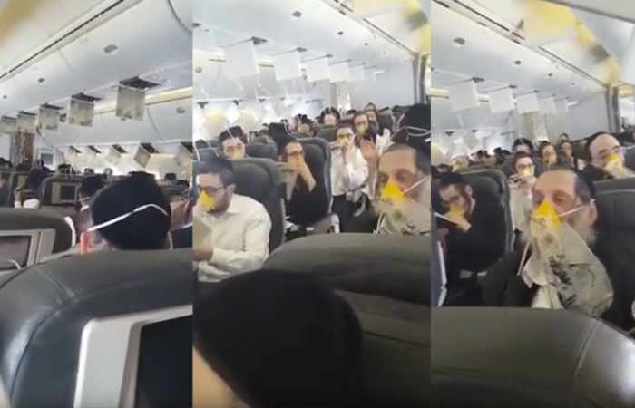Atemorizados pasajeros rezan juntos con máscaras de oxígeno cuando avión pierde presión Video