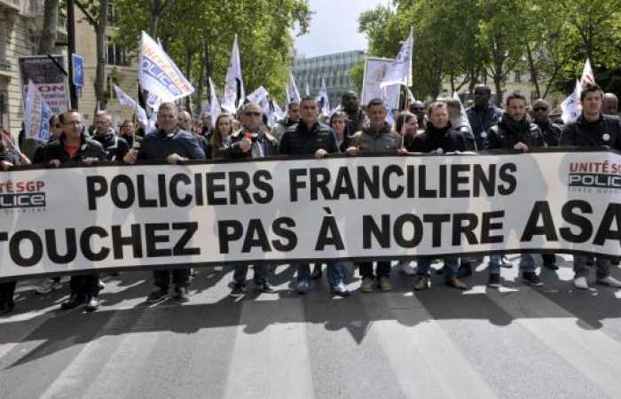 France : Manifestation des policiers en colère