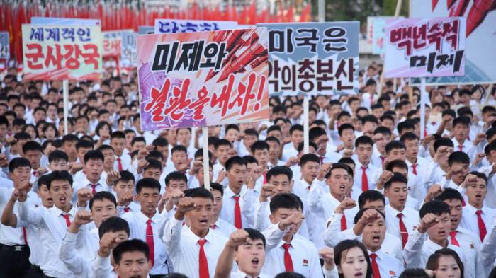 Nordkorea veranstaltet Massenkundgebung gegen USA