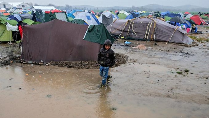 Idomeni versinkt im Schlamm