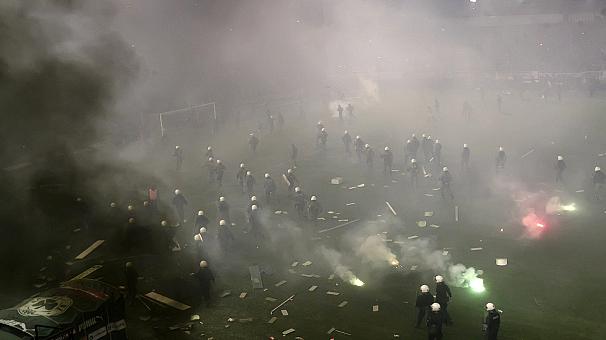 Violent clashes force cancellation of Athens football derby