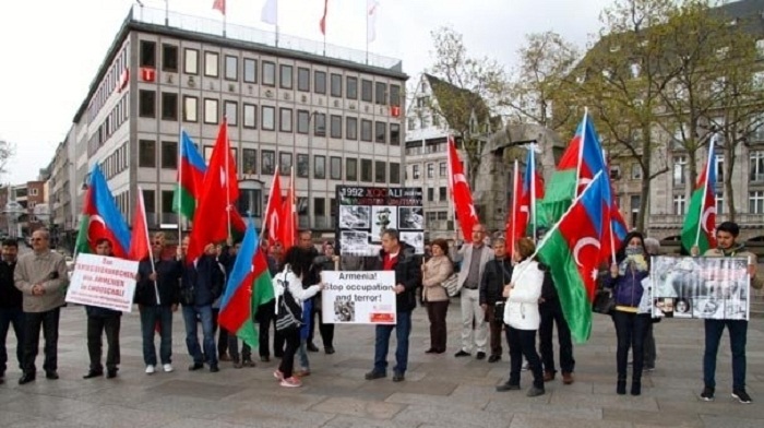 Azerbaijanis hold protest rally against Armenia in Cologne
