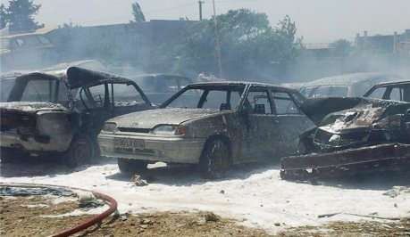 Nizami rayonunda 40-a yaxın avtomobil yandı