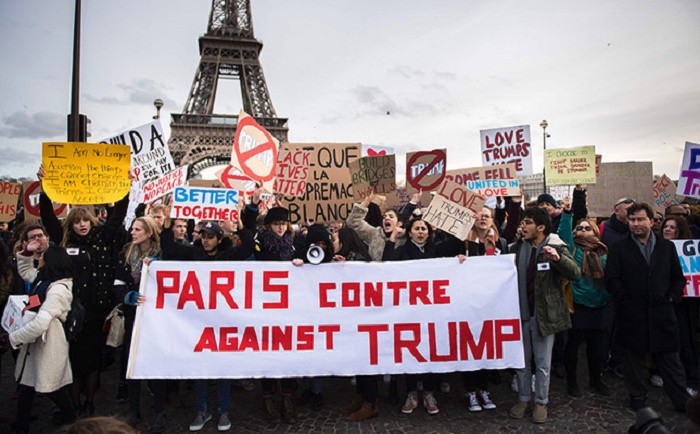 Anti-Trump demonstrations spread to Paris