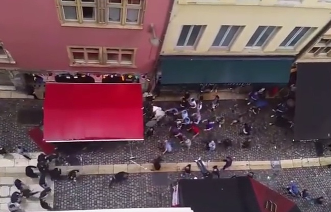 Bagarre à Lyon entre des Anglais et des hooligans non-identifiés - VIDEO