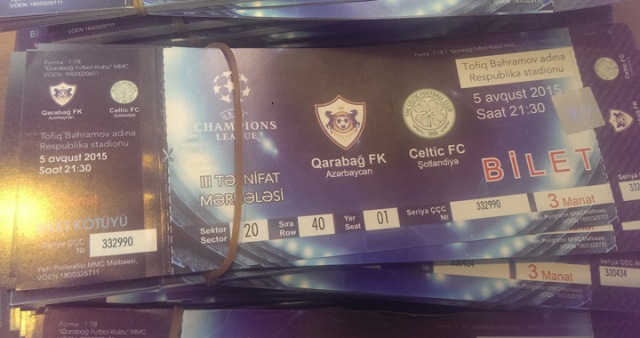 "Qarabağ" –"Seltik" oyunun biletləri satışa çıxarılır