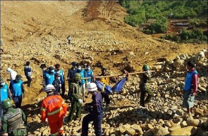 Über hundert Leichen nach Erdrutsch in Myanmar geborgen