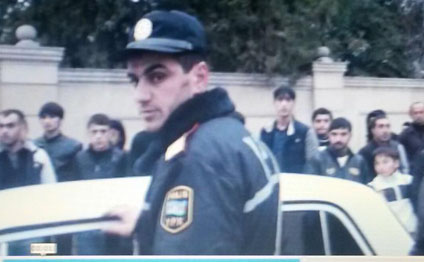 Bərdədə yandırılan polisin VİDEOSU