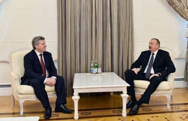 President Ilham Aliyev meets Macedonian counterpart