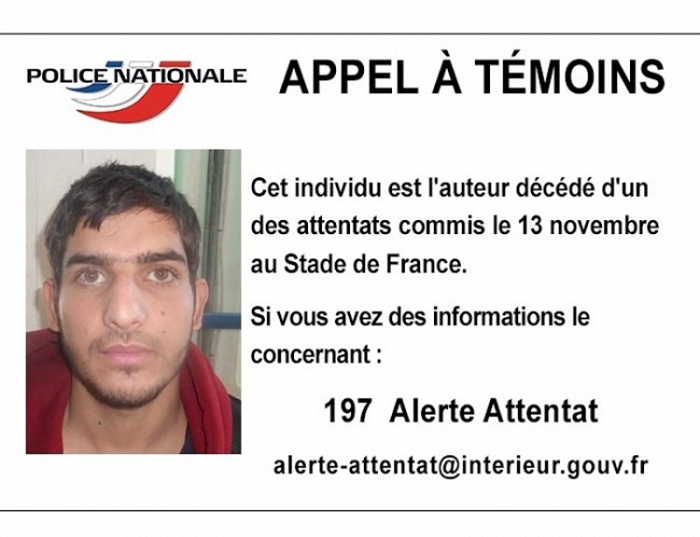 French police issue photo to identify Stade de France bomber