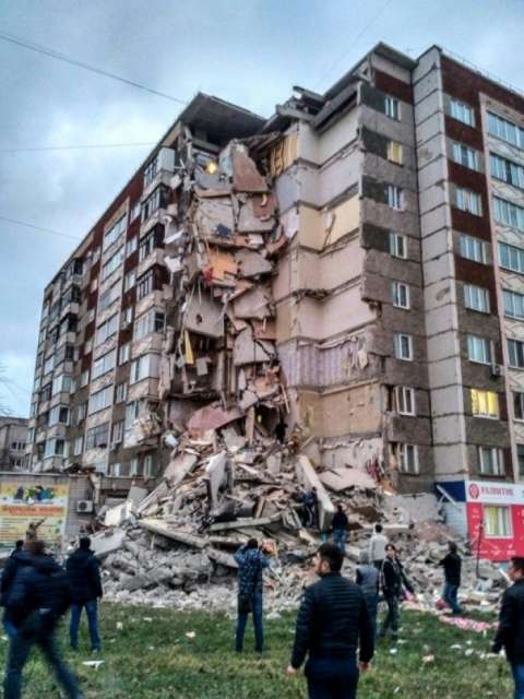 At least two dead as nine-storey building collapses in Russia
