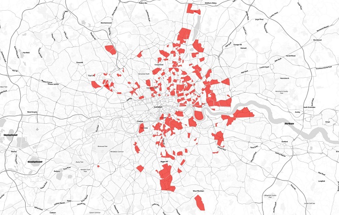 These are London`s gang territories in a single map