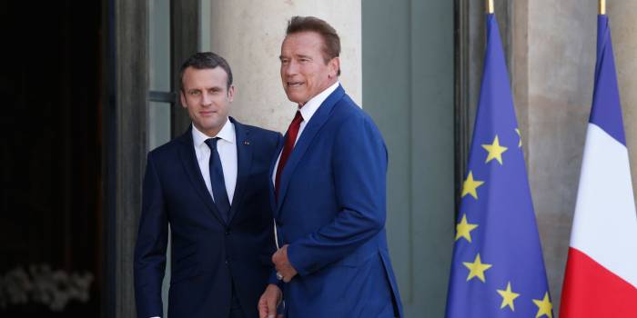 À l'Élysée, Schwarzenegger demande de ne pas politiser la question du climat