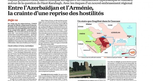 Le journal «l’Opinion» publie un article sur le conflit entre l’Arménie et l’Azerbaïdjan