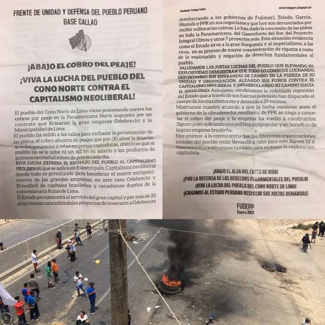 Protesta contra peaje en Perú deja decenas de detenidos y heridos