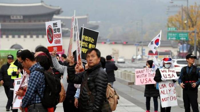 Convocan protestas en Corea del Sur en contra de la visita de Donald Trump