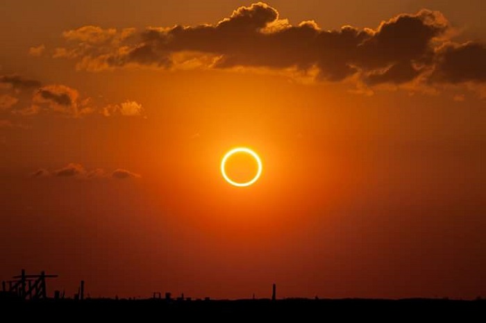 Rare ‘ring of fire’ solar eclipse puts on spectacular show over Africa