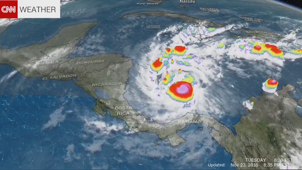 Declaran emergencia en Costa Rica por llegada de Otto, que vuelve a ser huracán